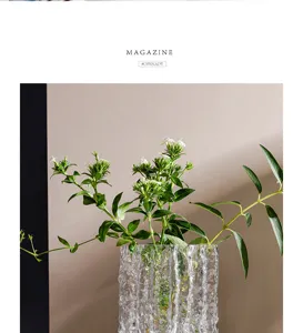 Transparent glacier glass vase Nordic handmade decorative flower container for home decor