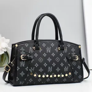 New fashion monogram print tote bag women casual shoulder crossbody handbag with top handles