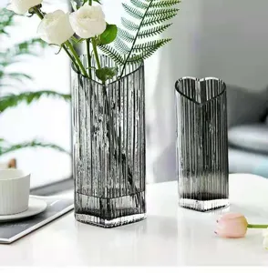 Nordic heart-shaped glass vase transparent luxury floral hydroponic ornament for home decor