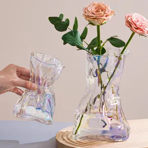 Piccolo Vaso in Vetro Creativo Moderno Trasparente Colorato Minimalista Scrivania Composizione Floreale Idroponica Decorazione Casa