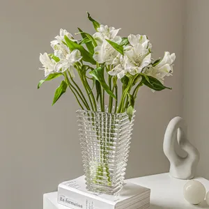 Transparente Glas Kristallvase moderne geometrische Blumenanwendung Heimdeko Hauptbild