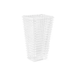 Transparente Kristallglas-Vase mit modernem geometrischem Faltdesign für schöne Wohnkultur.