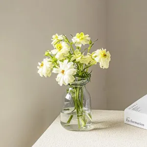Minimalist Transparent Glass Mini Vase Nordic Style Creative Hydroponic Flower Arranging Bottle Living Room Tabletop Home Decor