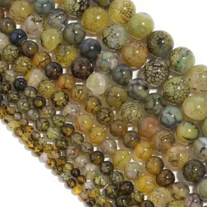 Natural crackle agate gemstone beads for DIY handmade jewelry making bracelets and accessories