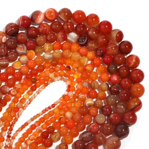 Oranje gebande agaat kralen en losse edelstenen voor DIY sieraden maken accessoires