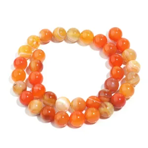 Natuurlijke oranje gestreepte agaat edelsteen kralen voor doe het zelf sieraden maken