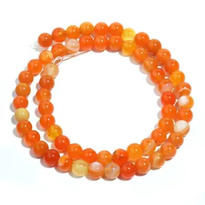 Oranje gestreepte agaat kralen halffabrikaat sieraden maken DIY accessoires karneool