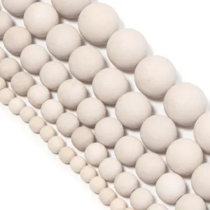 Natural white fossil stone round beads DIY bracelet jewelry making craft accessories