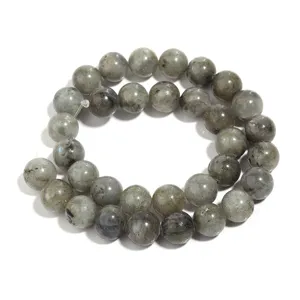 Labradorit Edelstein Perlen runder Detailblick fuer DIY handgemachte Schmuck Accessoires.