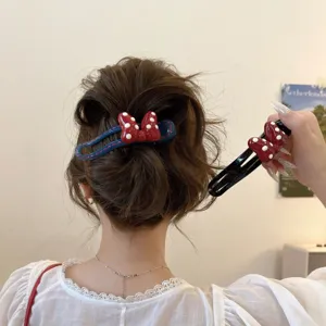 Chique Rode Strik Haarklauw Clip Zoete Hars Haarspangen Schattige Haarstyling Accessoires Voor Vrouwen Dagelijkse Sieraden