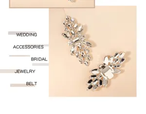 Clips de zapatos de diamantes de imitación de novia hebillas de cristal tacones