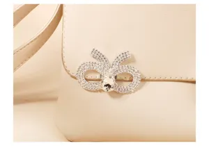 Rhinestone bow shoe clip metal alloy decorative accessory for elegant footwear and bags.