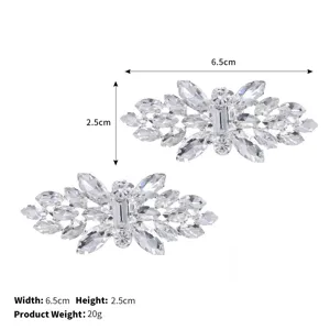 Clips de zapatos de cristal diamantes de vidrio brillantes accesorios de boda novia