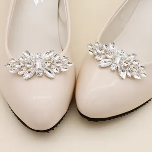 Clips para Zapatos de Novia Diamantes de Imitación Cristal Flor para Zapatos Boda Fiesta Tacones Altos Decoración Accesorio Cobre Chapado