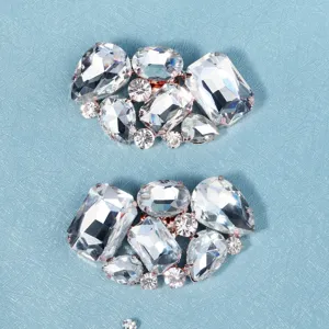Detailed view of luxury crystal rhinestone shoe clips DIY detachable metal buckle accessory