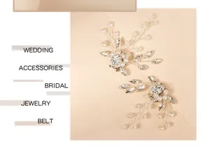 Elegant crystal pearl wedding shoe clips for bridal footwear decoration and DIY styling.