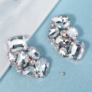 Rhinestone shoe clips bridal crystal shoe decorations DIY detachable shoe flowers for women