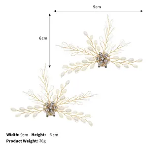 Pearl crystal shoe clips bridal DIY wedding shoe accessories decorative shoe buckles 9x6cm