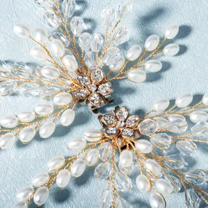 Elegant pearl crystal shoe clips bridal wedding detachable shoe flower decorative accessories