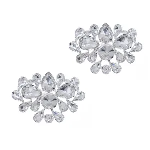 Sparkling rhinestone shoe clips DIY bridal high heel shoe flower decorative crystal buckle.