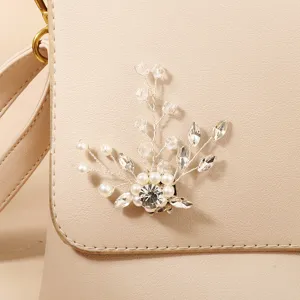 Bridal crystal pearl shoe clip luxury detachable DIY wedding dress accessory main shot