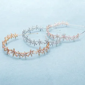 Vintage Metall Blume Strass Stirnband Für Damen Elegant Floral Braut Hochzeit Haar Accessoires Gold Silber Kopfreif