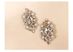 Elegant crystal rhinestone and pearl shoe clips for wedding bridal shoes and high heels.