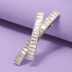 Exquisite crystal rhinestone hair clip elegant sparkling hair barrette for women party
