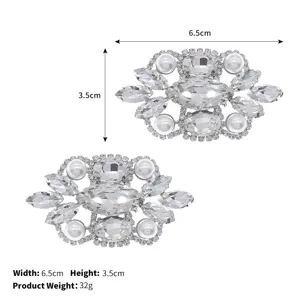 Detachable crystal pearl shoe buckle wedding rhinestone shoe clips decorative accessories