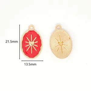 Ciondolo ovale cuore stella in lega goccia d'olio collana bracciale accessori gioielli