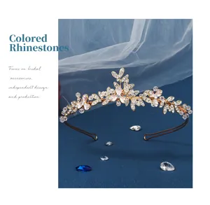 Braut Strass Diadem Haarreif, handgefertigtes Kristall Haaraccessoire für Hochzeitsfeier.