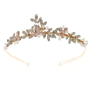 Braut Strass Haarreif handgemachte Hochzeit Kristall Tiara Metall Haarschmuck Damen