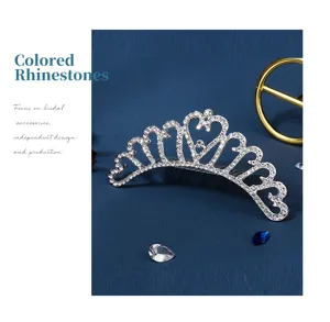 Silver rhinestone tiara hair comb bridal wedding hair accessories for women and kids.