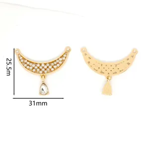 Ciondolo a mezzaluna in zircone dorato accessori per gioielli fai da te collana bracciale.