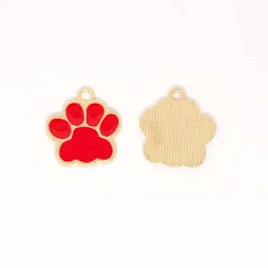 Cute enamel cat paw charm for DIY jewelry making, necklace and bracelet accessories.