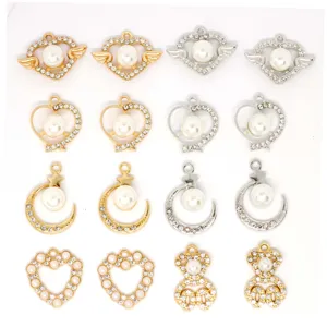 DIY strass perle coeur et lune pendentifs pour collier fait main boucle d'oreille bijoux