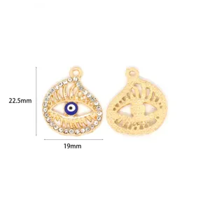 Colgante mal de ojo dorado diamantes imitación aleación azul accesorios de joyería