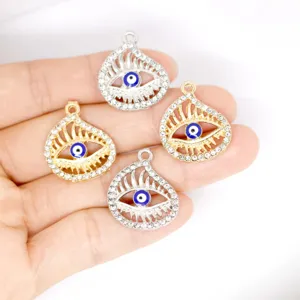 Colgante gota estrás aleación mal de ojo DIY fabricación joyas collar accesorio