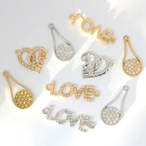 DIY Strass Liebesbrief Charms Verbinder fur handgemachte Schmuckherstellung Details