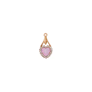 Roze hart kristal strass hanger roségoud legering DIY handgemaakte sieraden accessoire