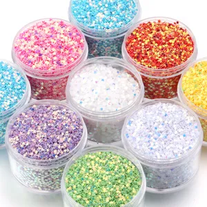 Colorful 3.0mm PVC star sequins set for DIY nail art and garment accessories details