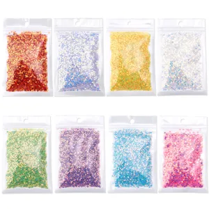 Colorful 3.0mm holeless PVC pentagram star sequins for nail art and clothing accessories.