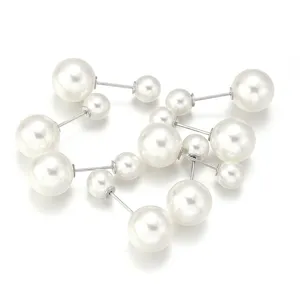 Off-white faux pearl brooch pin DIY jewelry accessories material double head design