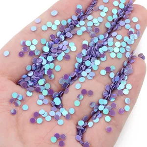 3mm paillettes iridescenti nail art olografiche viola rotonde glitter per bricolage