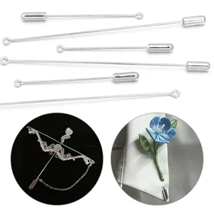 DIY handgemaakte broche lange pennen en koperen vergulde rechte naald accessoires voor sieraden
