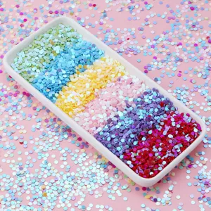 Paillettes rotonde in PVC iridescenti da 3 mm per nail art abbigliamento decorazione dettagli