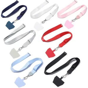 Sangle de téléphone portable colorée réglable avec patch, lanière universelle pour voyage.