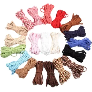 6mm 3-strand Korean velvet braided rope colorful DIY clothing accessories handmade cord