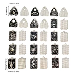 Retro gotische Tarot Legierung Charms DIY Schmuck Zubehör für Halsketten Ohrringe