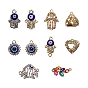 Legierung Strass böser Blick Hamsa Hand Charms DIY Schmuck Zubehör Großhandel Set